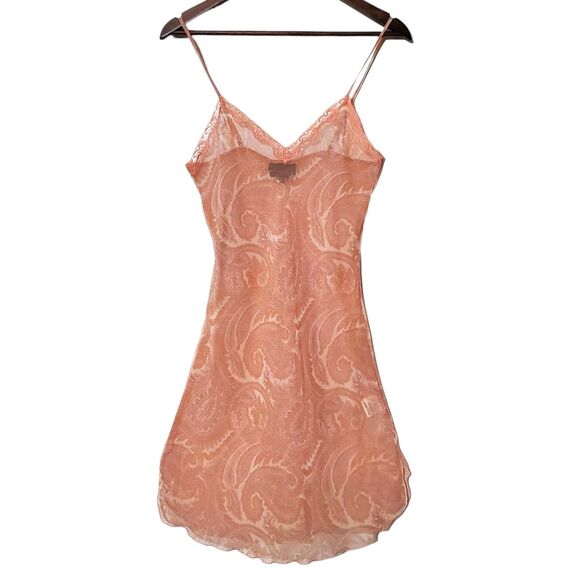 Vintage Bed Of Roses Sheer Slip Size S Paisley Fairy Coquette Ballet Peach Women - Picture 1 of 10